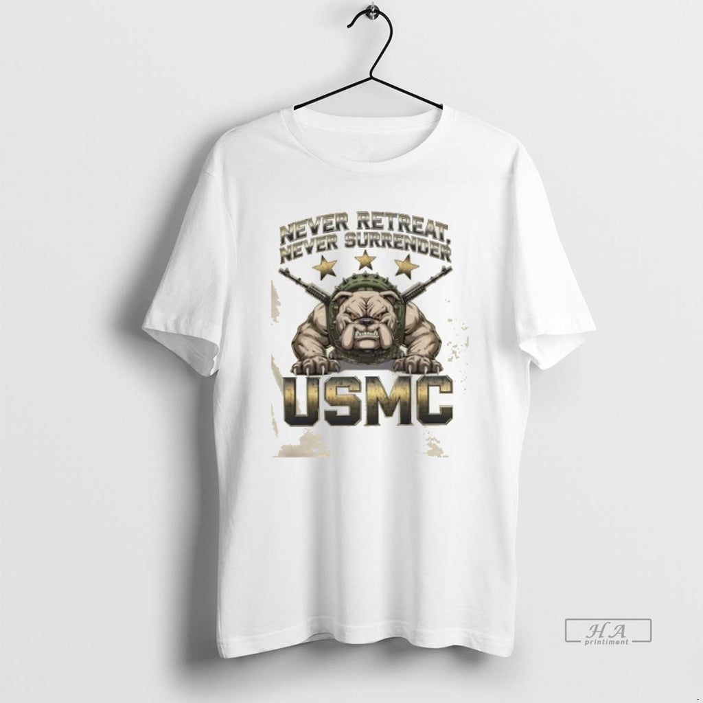 Trendy Bulldog Never Retreat Never Surrender Usmc Marine Corps Military Veteran Patriotic