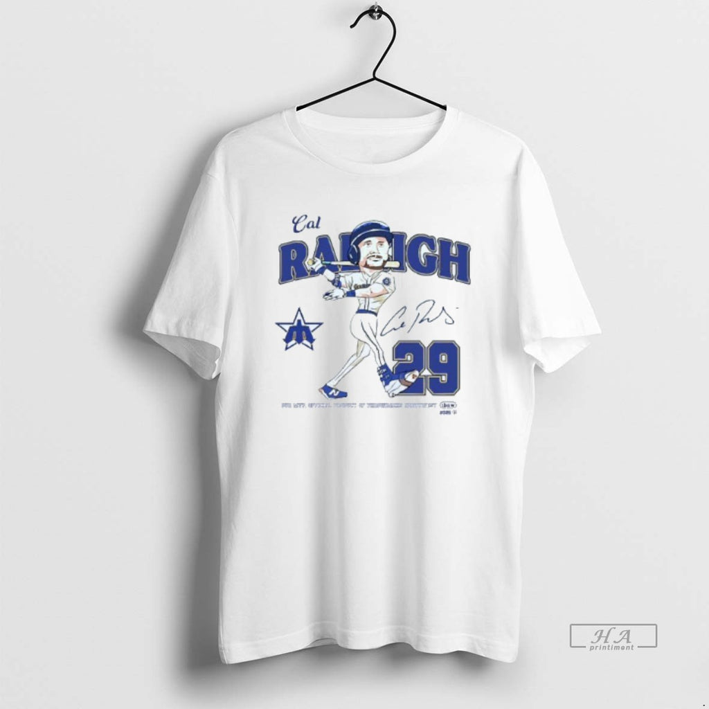 Trendy Cal Raleigh No 29 Our Mvp Seattle Mariners Signature Mens White Tee