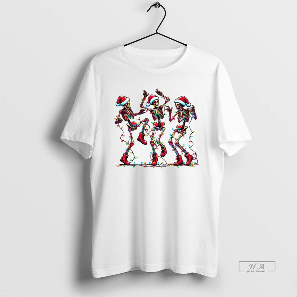 Trendy Dancing Skeleton Santa Hat Merry Christmas 2025