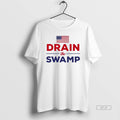 Trendy Drain The Swamp Obamacare Us Flag Mens White Tee