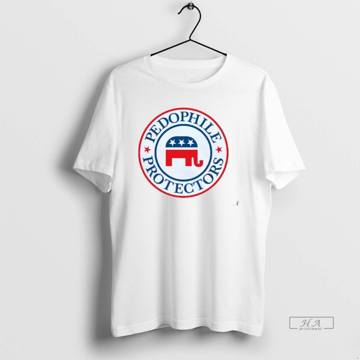 Trendy Elephant Republic Pedophile Protectors Mens White Tee