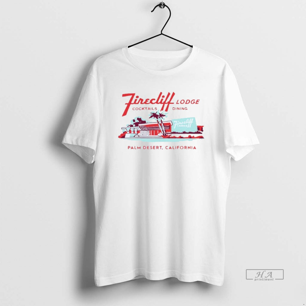 Trendy Firecliff Lodge Hotel Cocktail Dining Palm Desert Springs Ca Mens White Tee