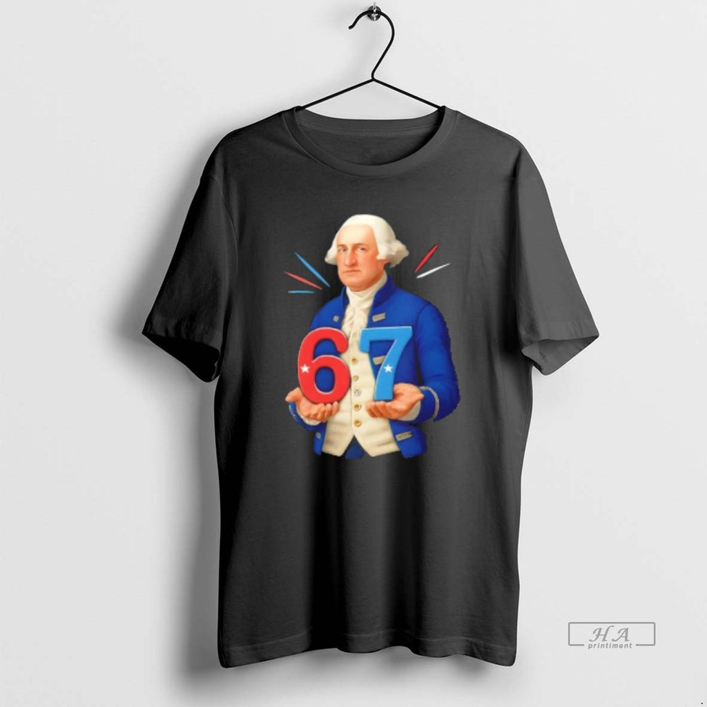 Trendy George Washington Holding 67 Patriotic Design