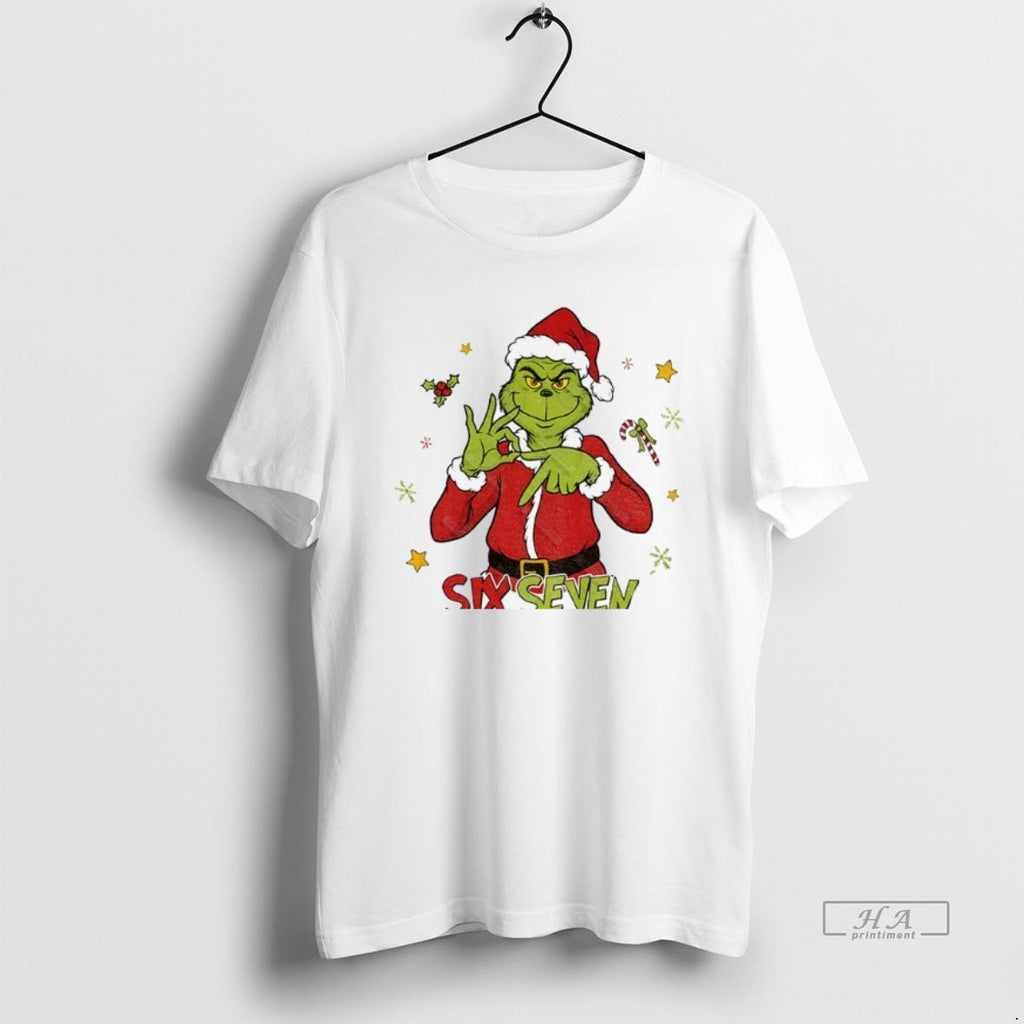 Trendy Grinch Santa Six Seven 6 7 Meme Funny Christmas