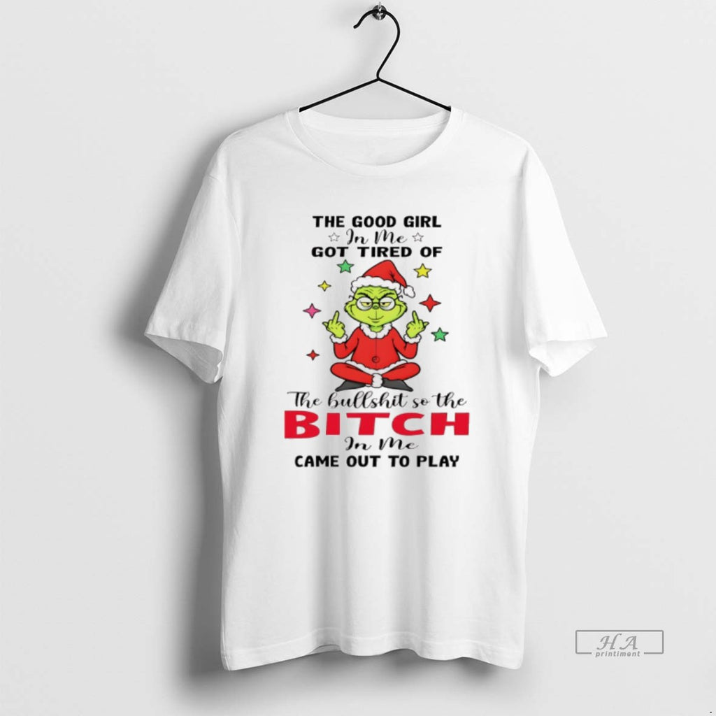 Trendy Grinch Santa Hat Middle Finger The Good Girl In Me Got Tired Of The
