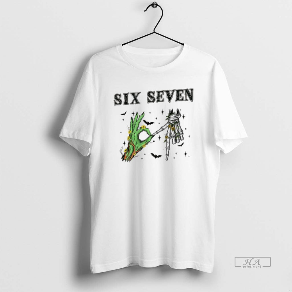 Trendy Grinch Skeleton Hand Six Seven Floral Halloween
