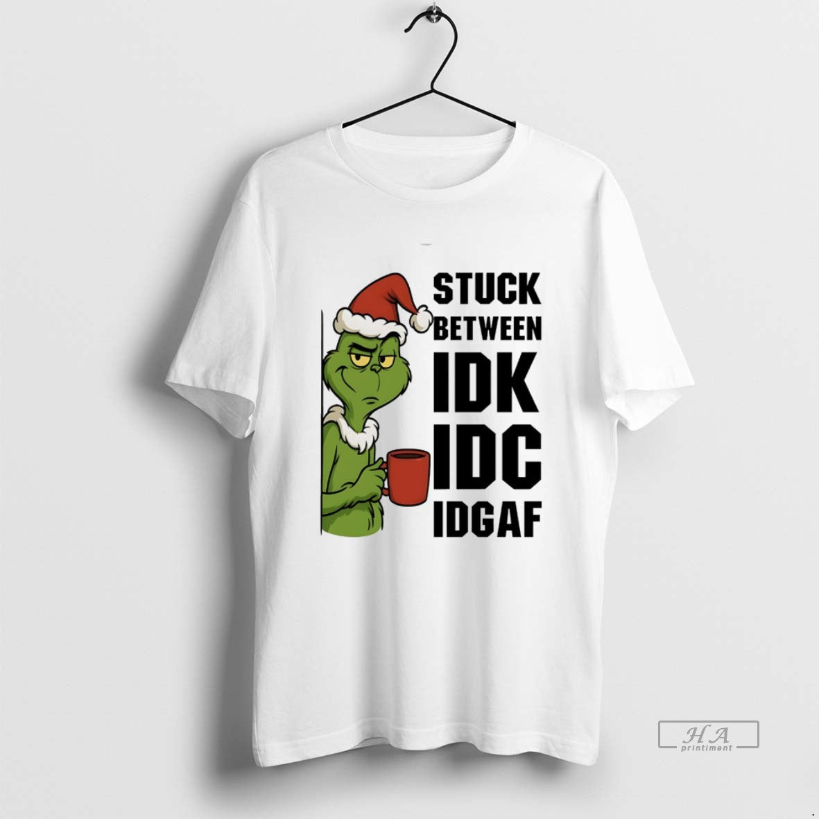 Trendy Grinch Stuck Between Christmas White