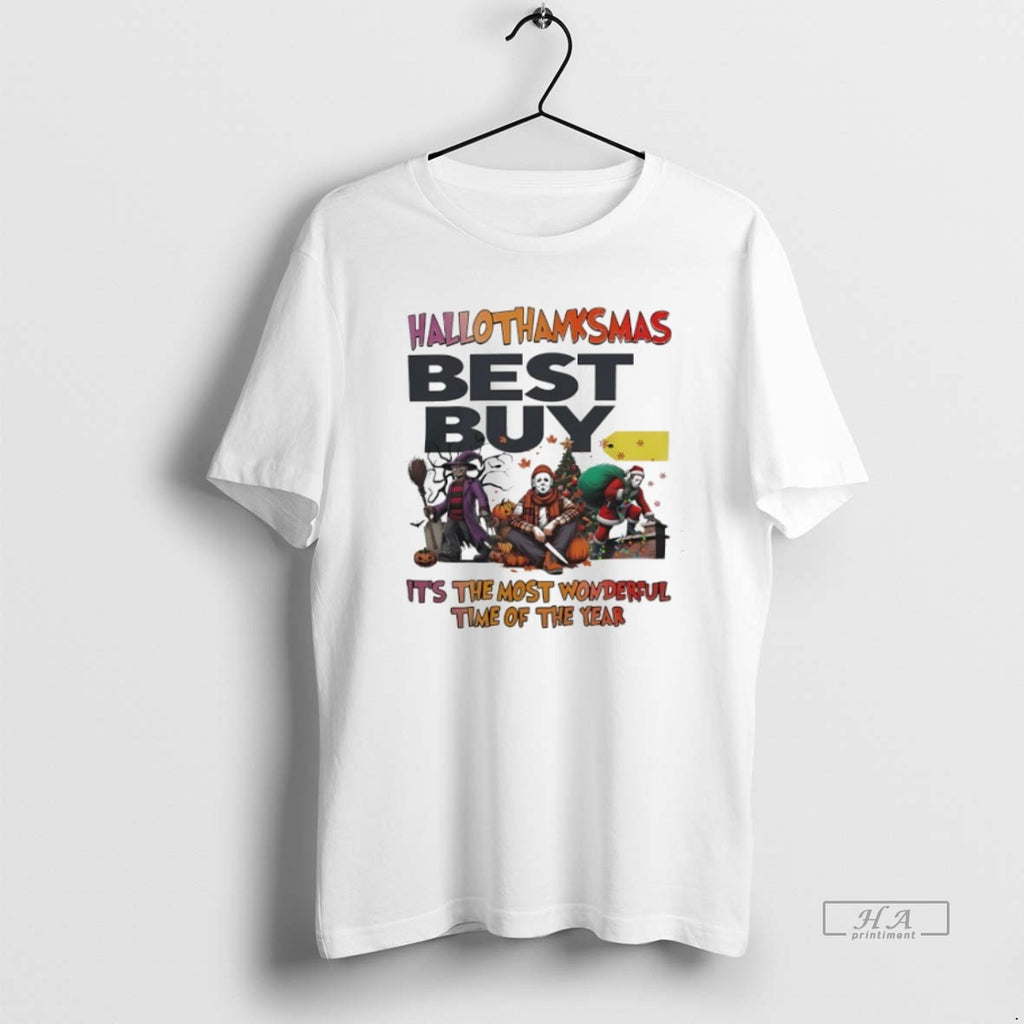 Trendy Hallothanksmas Best Buy Its The Most Wonderful Time Of The Year Horror Characters Tee
