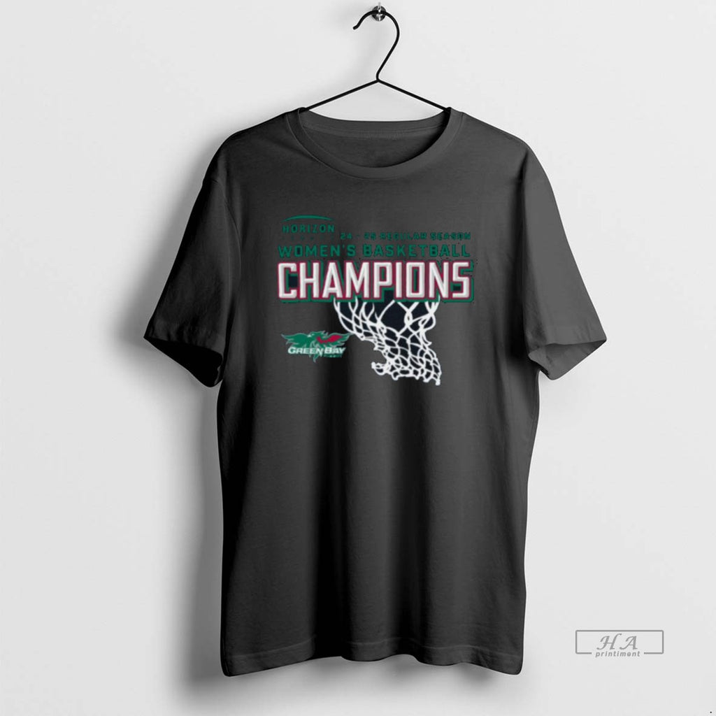 Trendy Horizon League Regular Season 2025 Womens Basketball Green Bay Phoenix Champions T