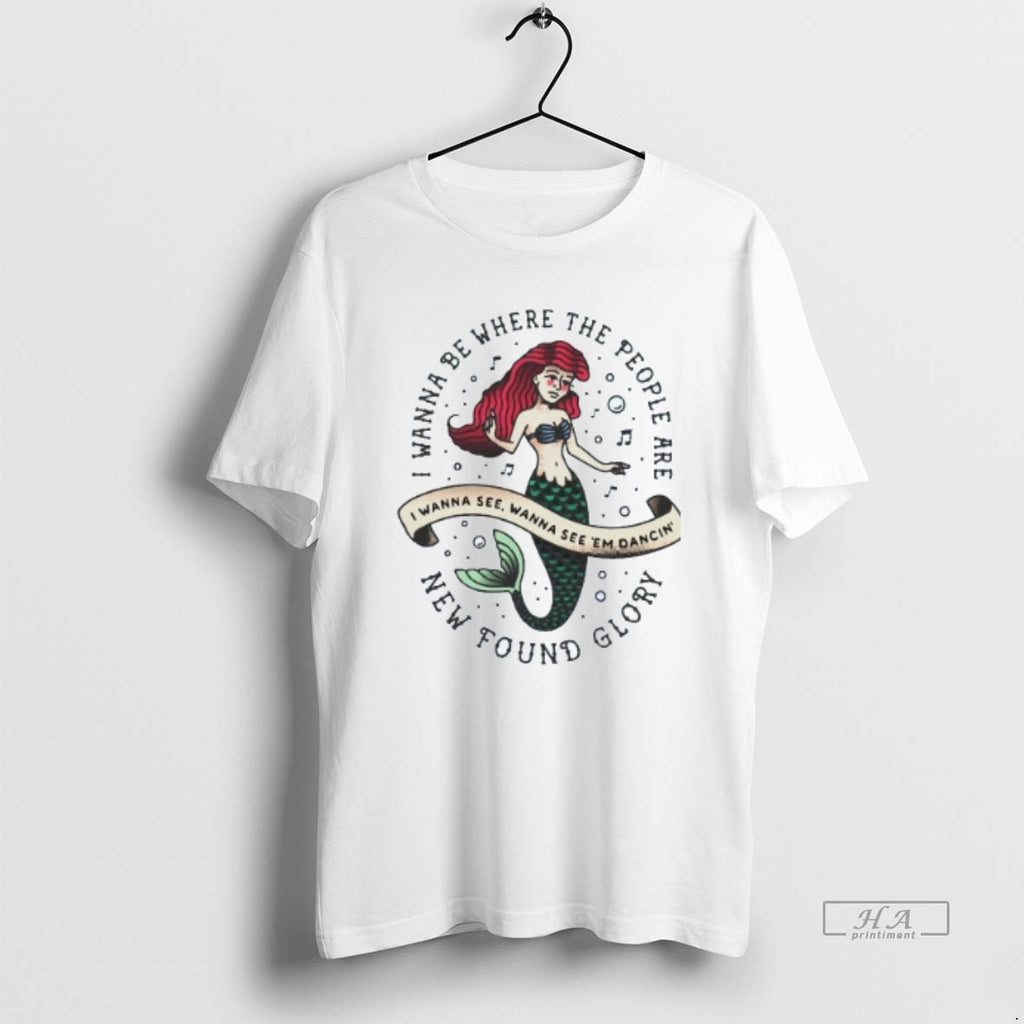 Trendy I Wanna Be Where The People Are New Found Glory Mens White Tee Tee