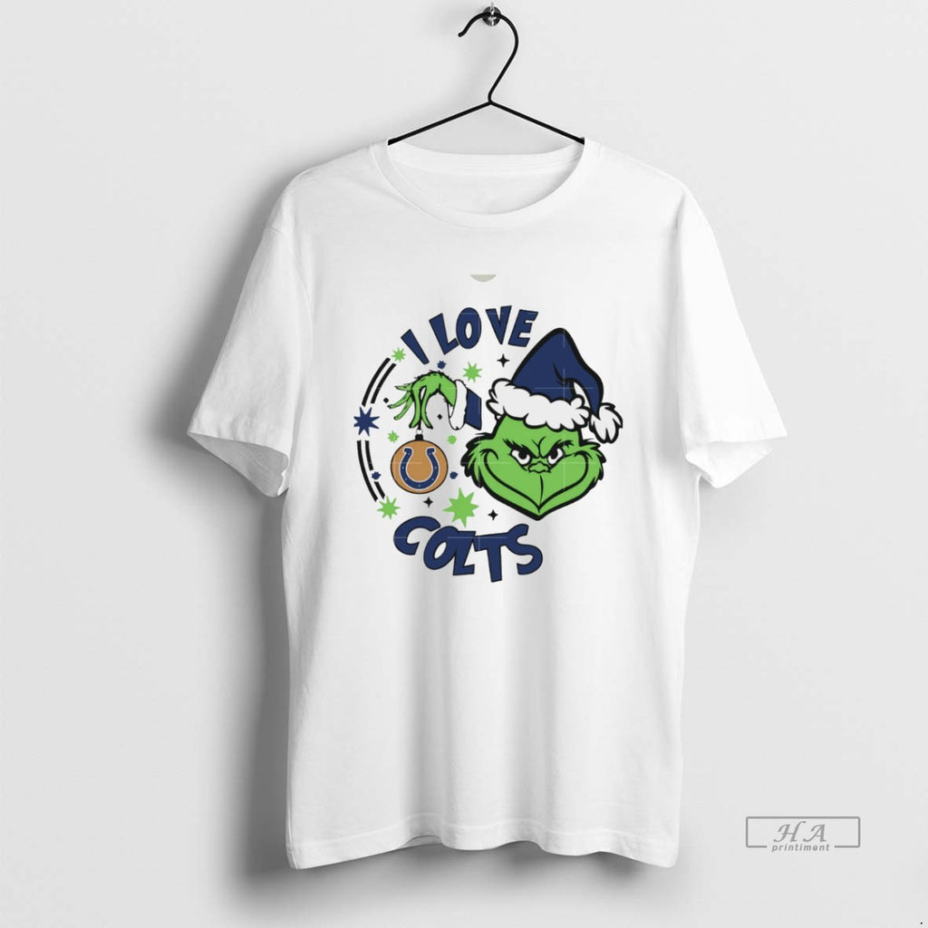 Trendy Indianapolis Colts X Santa Grinch I Love Colts Christmas White
