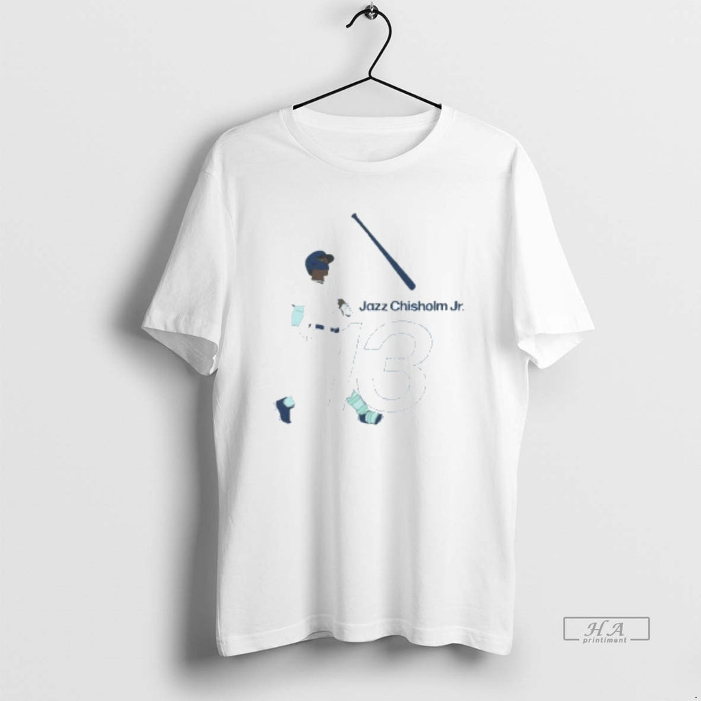 Trendy Jazz Bat Flip Jazz Chisholm Jr New York Yankees No 13 Signature Mens White