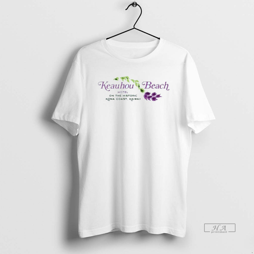 Trendy Keauhou Beach Hotel On The Historic Kona Hawaii Mens White Tee