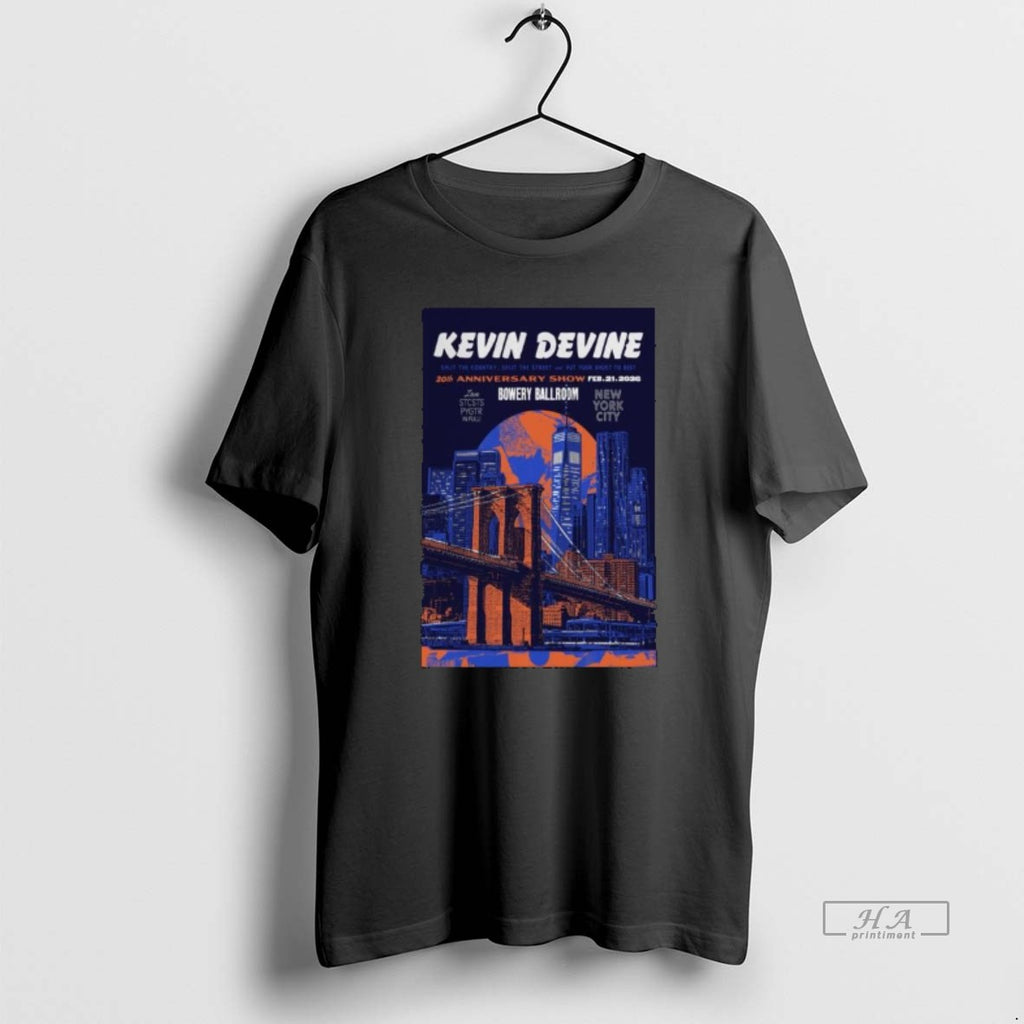 Trendy Kevin Devine February 21 2026 Bowery Ballroom New York City Concert Long Sleve Tee