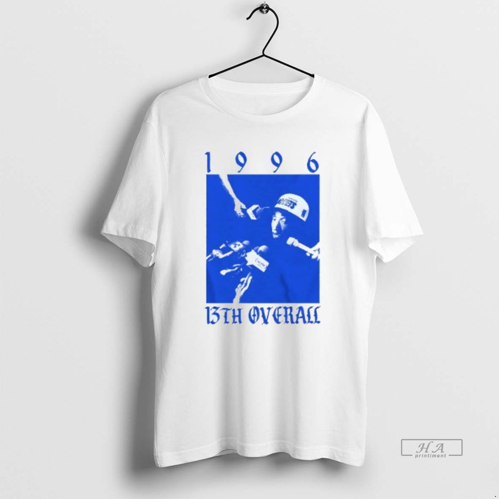 Trendy Kobe Bryant 1996 Press Conference 13th Overall Mens White Tee