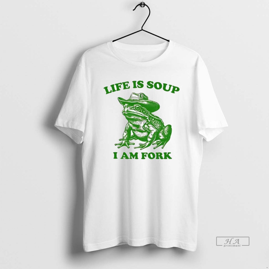 Trendy Life Is Soup I Am Fork Frog Graphic