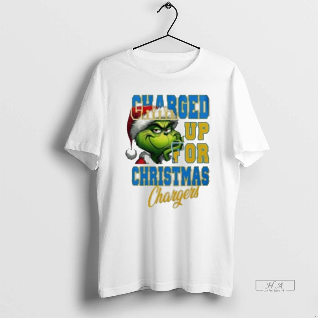 Trendy Los Angeles Chargers Charged Up For Christmas Chargers Grinch White