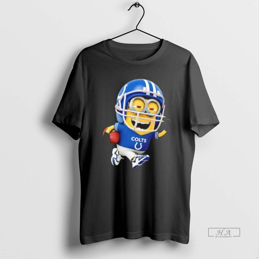 Trendy Minions Is Holding A Ball And Smiling At Indianapolis Colts Fans