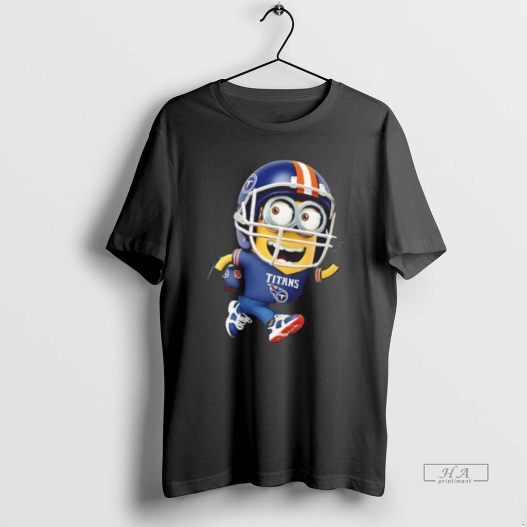 Trendy Minions Is Holding A Ball And Smiling At Tennessee Titans Fans