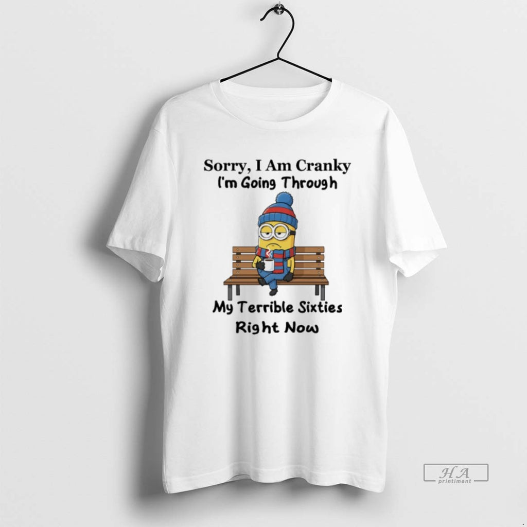 Trendy Minions Sorry I Am Cranky Im Going Through My Terrible Sixties Right Now Tee