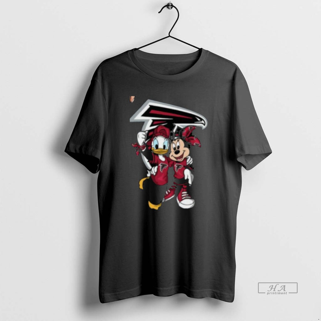 Trendy Minnie And Donald Duck Atlanta Falcons Fan Tee0