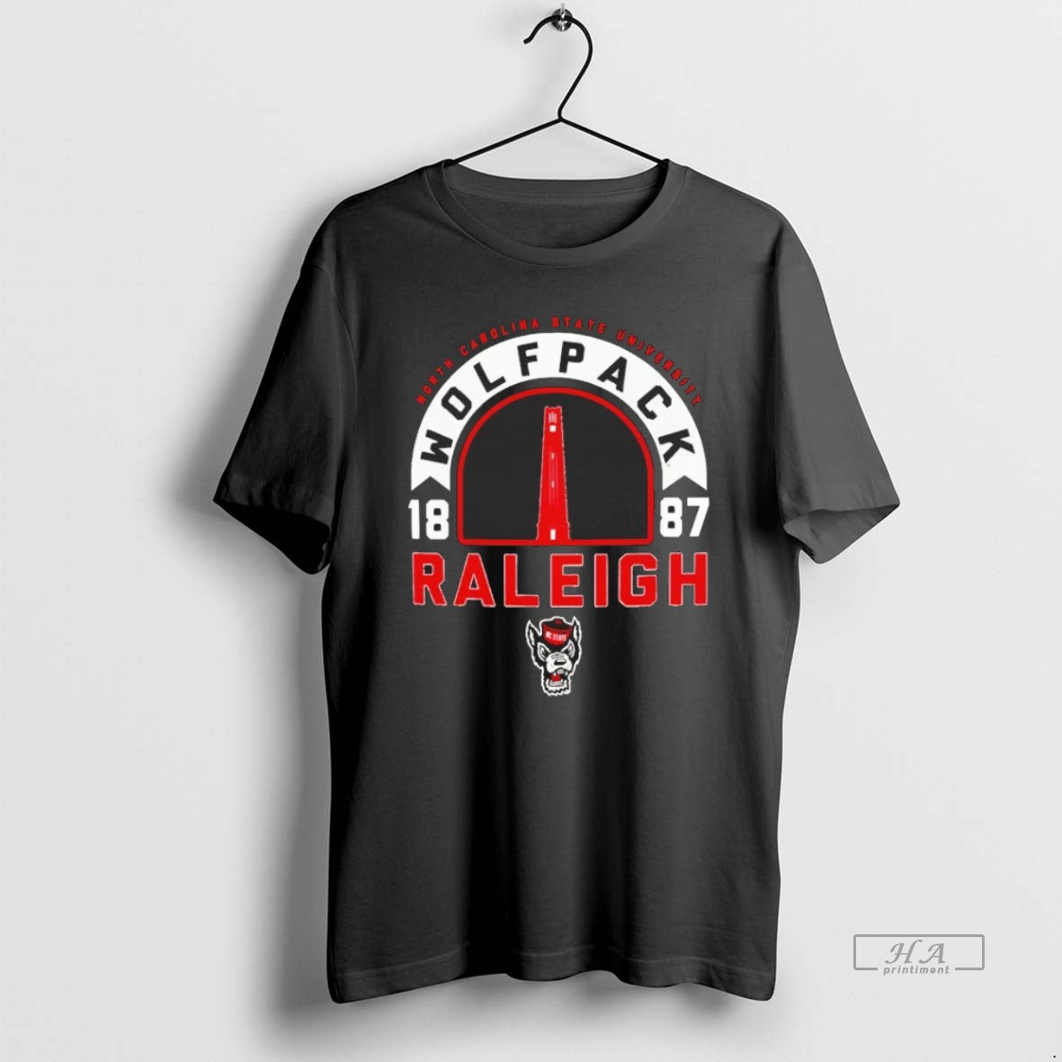 Trendy Nc State Wolfpack Graphite Belltower Arched Wolfpack Blackshirt