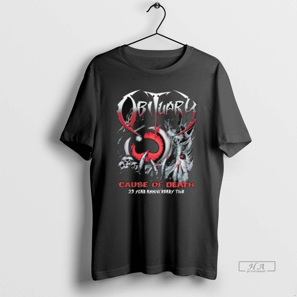 Trendy Obituary Cause Of Death 35 Year Anniversary Tour 2025 Long Sleve