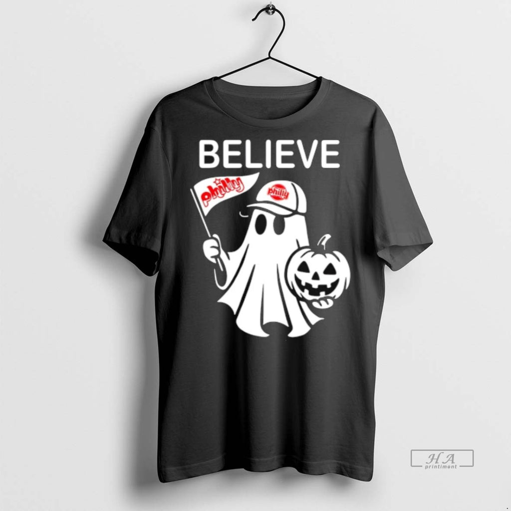 Trendy Official Believe Philly Halloween Ghost Tee Sweater