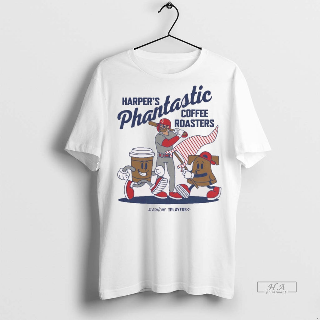 Trendy Official Bryce Harper Harpers Phantastic Coffee Roasters Philadelphia Phillies Mlb Slash Line Signature Tee
