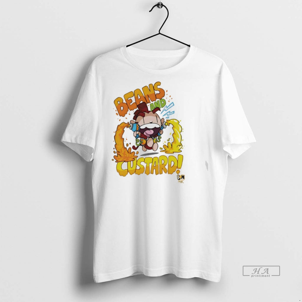 Trendy Official Bunny Vs Monkey Beans And Custard Cartoon Tee Sweater