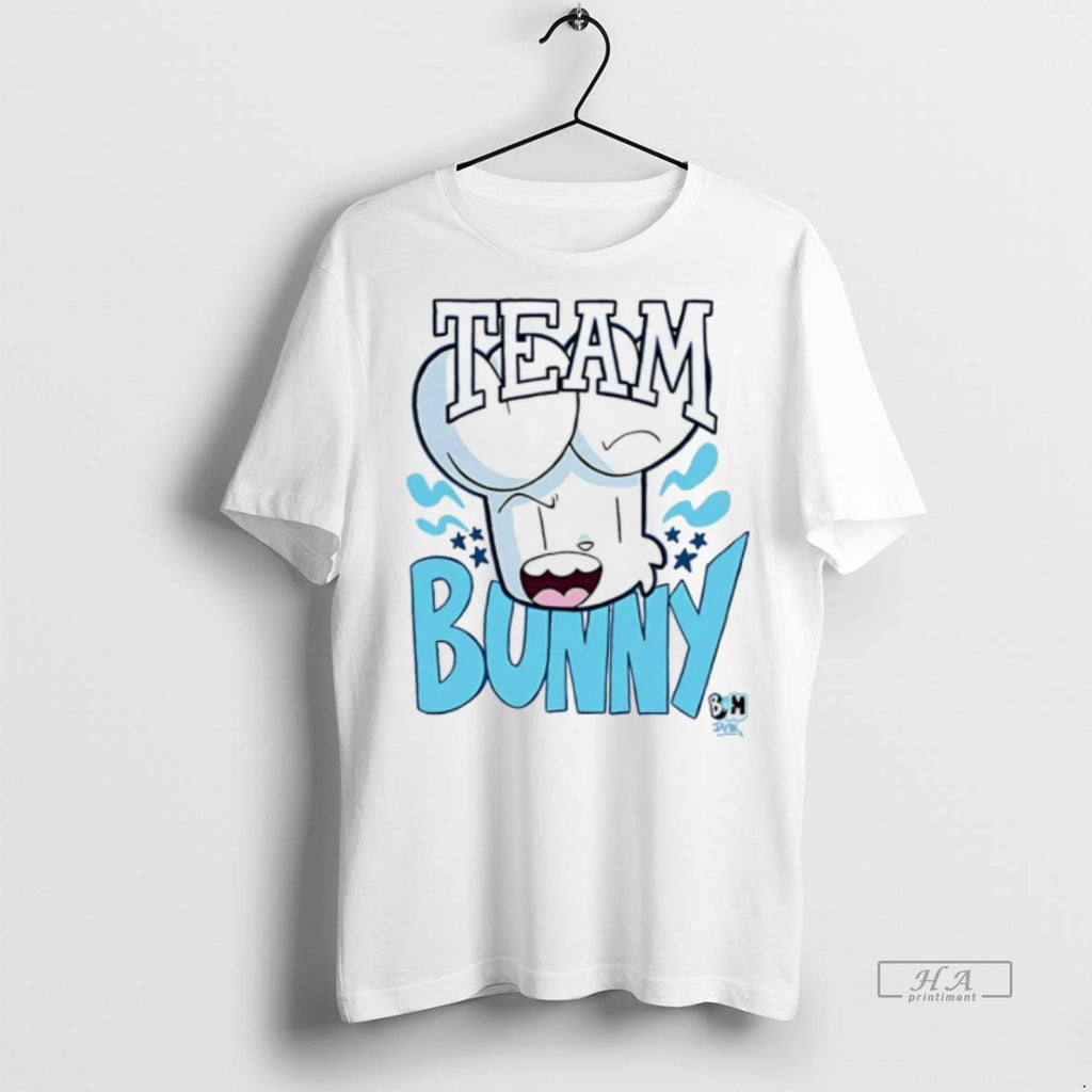 Trendy Official Bunny Vs Monkey Team Cartoon Tee Sweater