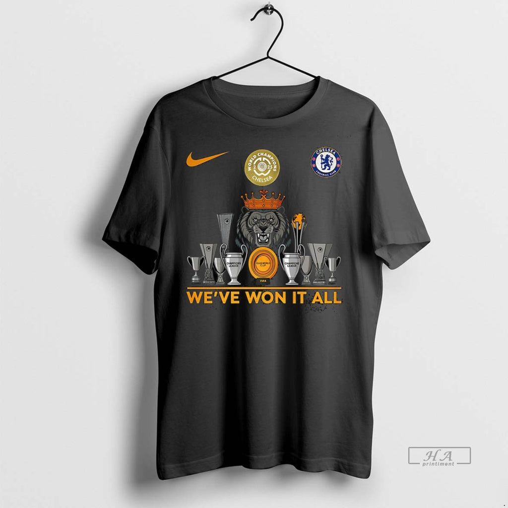 Trendy Official Chelsea Football Club Weve Won It All Celebrate The Title Graphic Tee Sweater