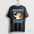 Trendy Official Chicago Cubs Blue October Ghost Pumpkin Halloween Tee Sweater