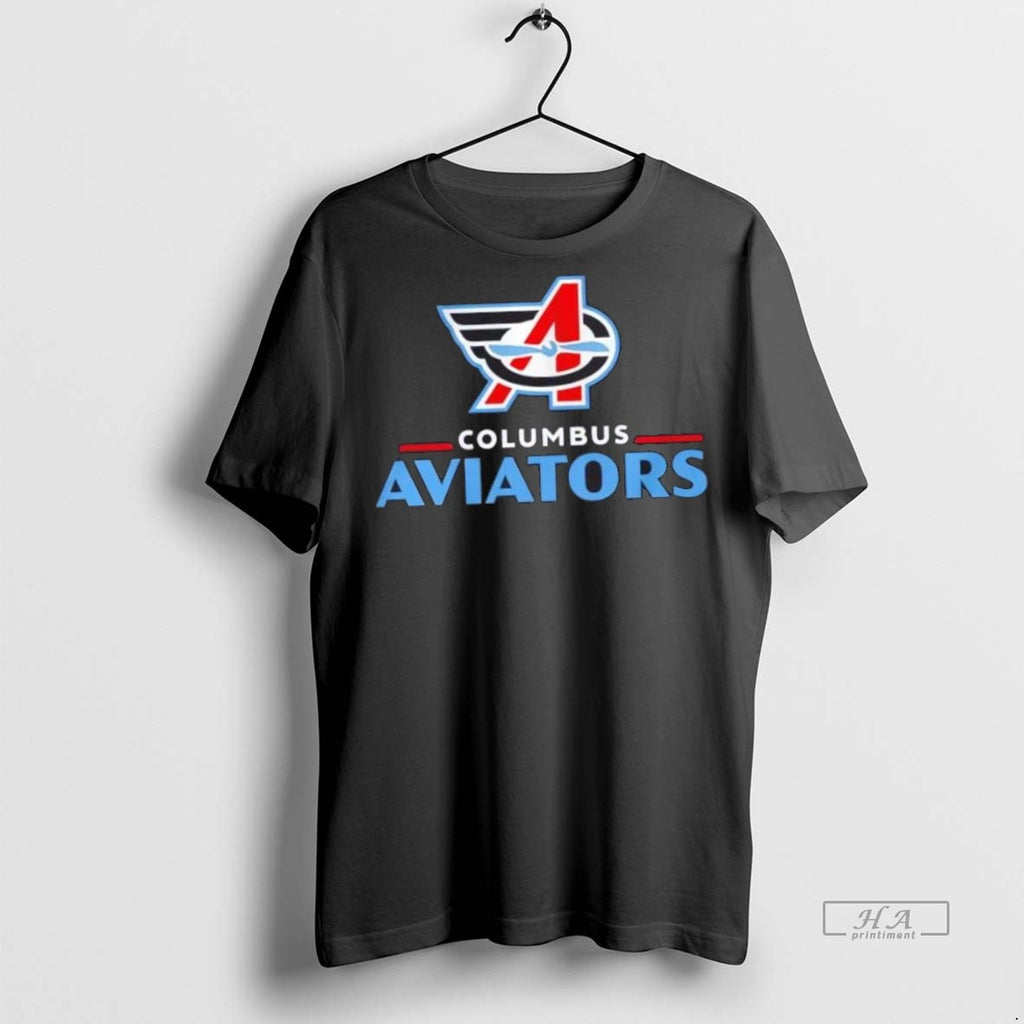 Trendy Official Columbus Aviators Lockup Logo Tee Sweater