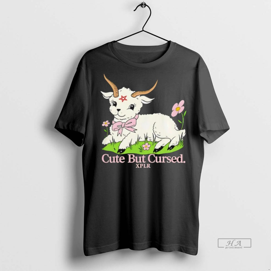 Trendy Official Cute But Cursed Puffer Sheep Halloween Tee Sweater