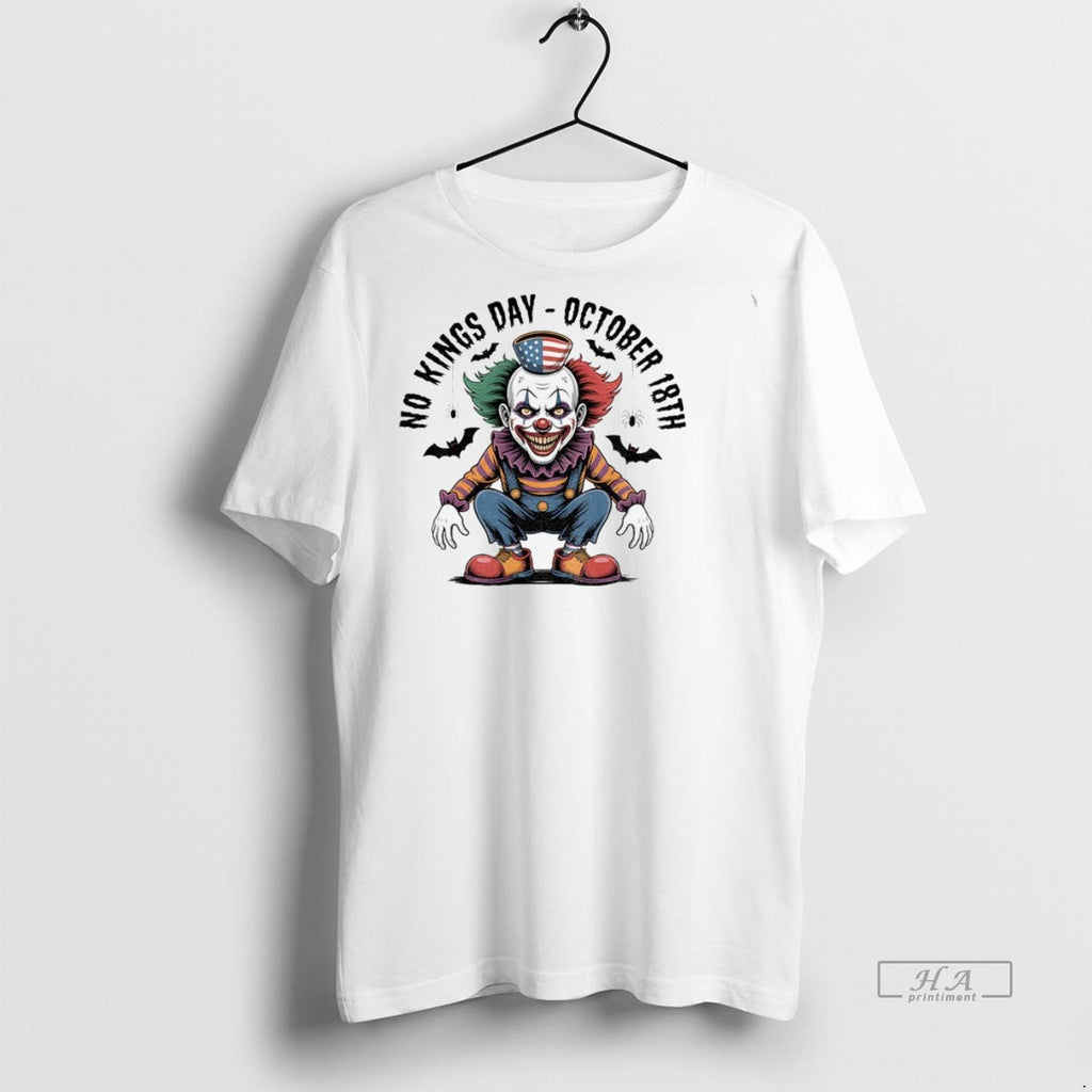Trendy Official Cute Jester Skull Halloween No Kings Day October 18 2025 Tee Sweater