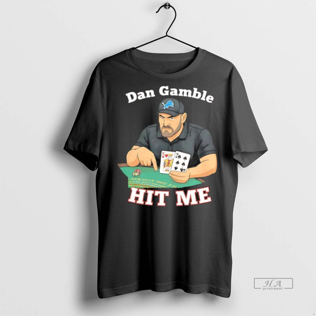 Trendy Official Dan Gamble Hit Me Detroit Football Pocke Tee Sweater