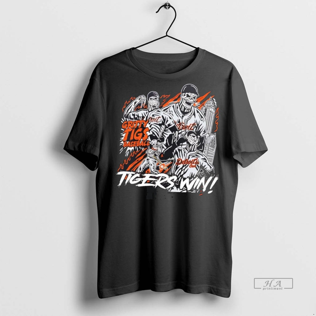 Trendy Official Detroit Tigers Gritty Tigs Baseball Tigers Win Tee Sweater