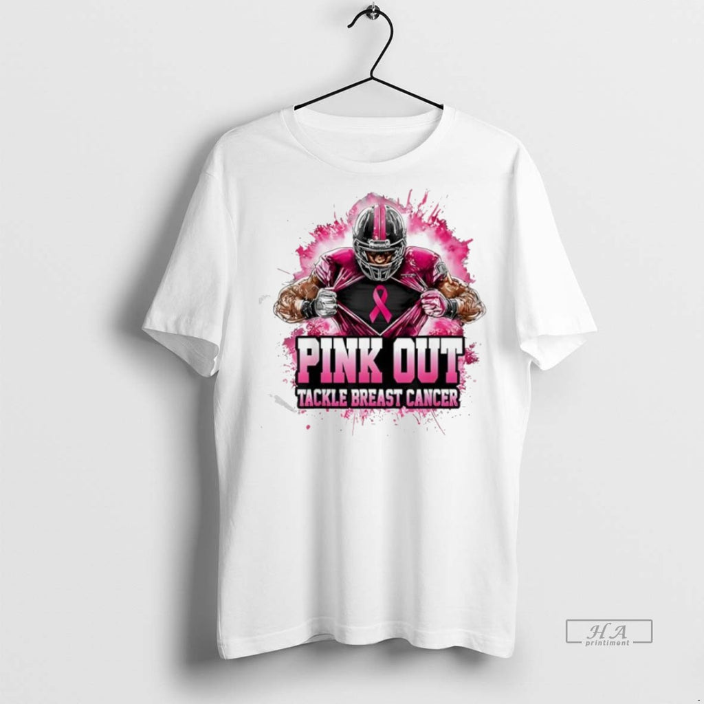 Trendy Official Football Pink Out Tackle Breast Cancer Awareness Tee Sweater
