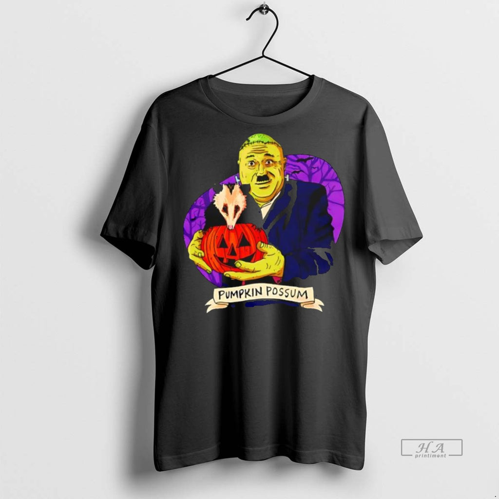 Trendy Official Frankensteins Monster Pumpkin Possum Halloween Monster Tee Sweater