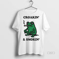 Trendy Official Frog Smoking Croakin And Smokin Cartoon Tee Sweater
