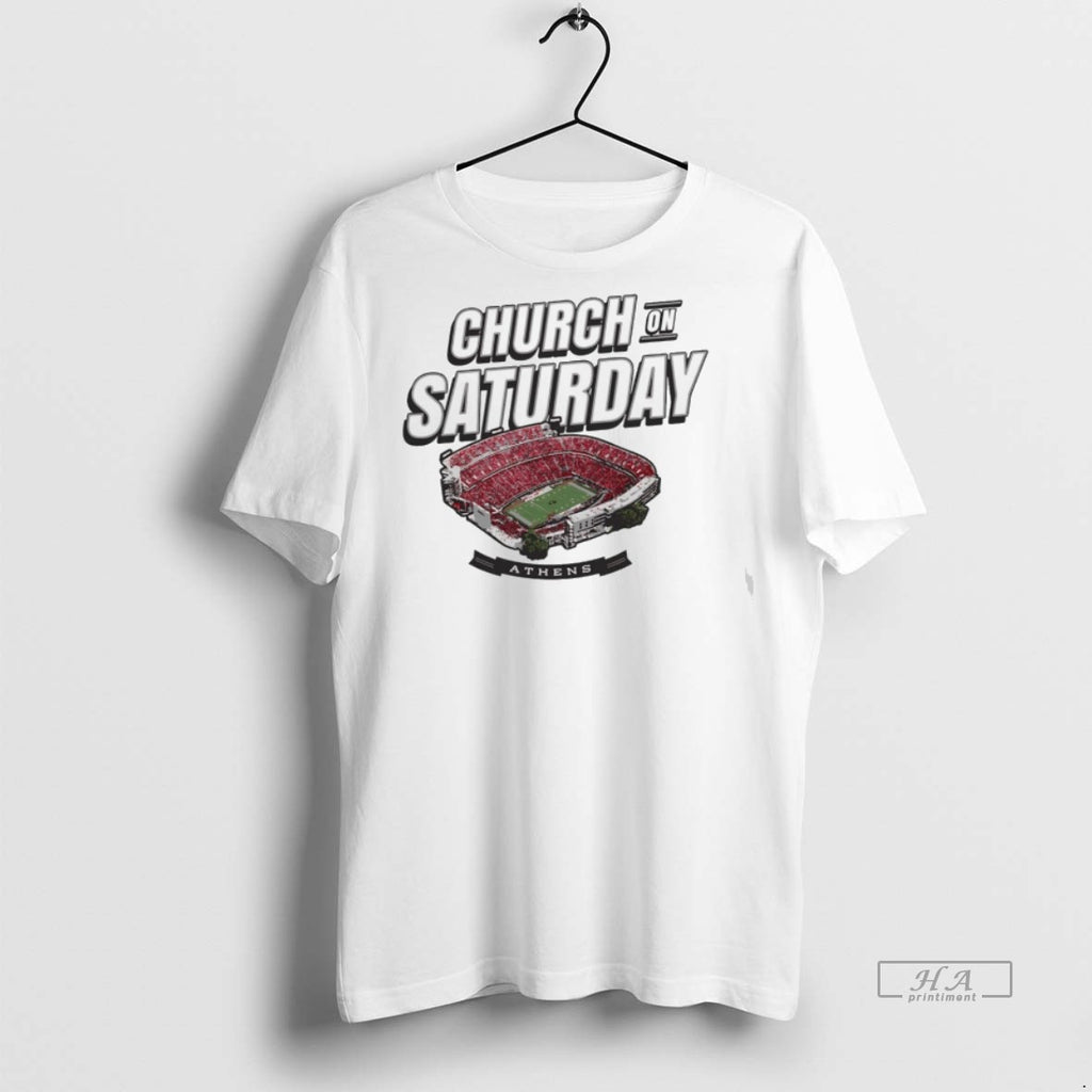 Trendy Official Georgia Bulldogs Church On Saturday Stadium Tee Sweater