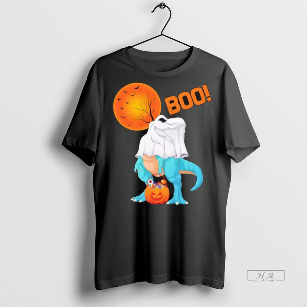 Trendy Official Ghost Dinosaur T Rex Funny Boo Halloween Boys Men Pumpkin Tee Sweater