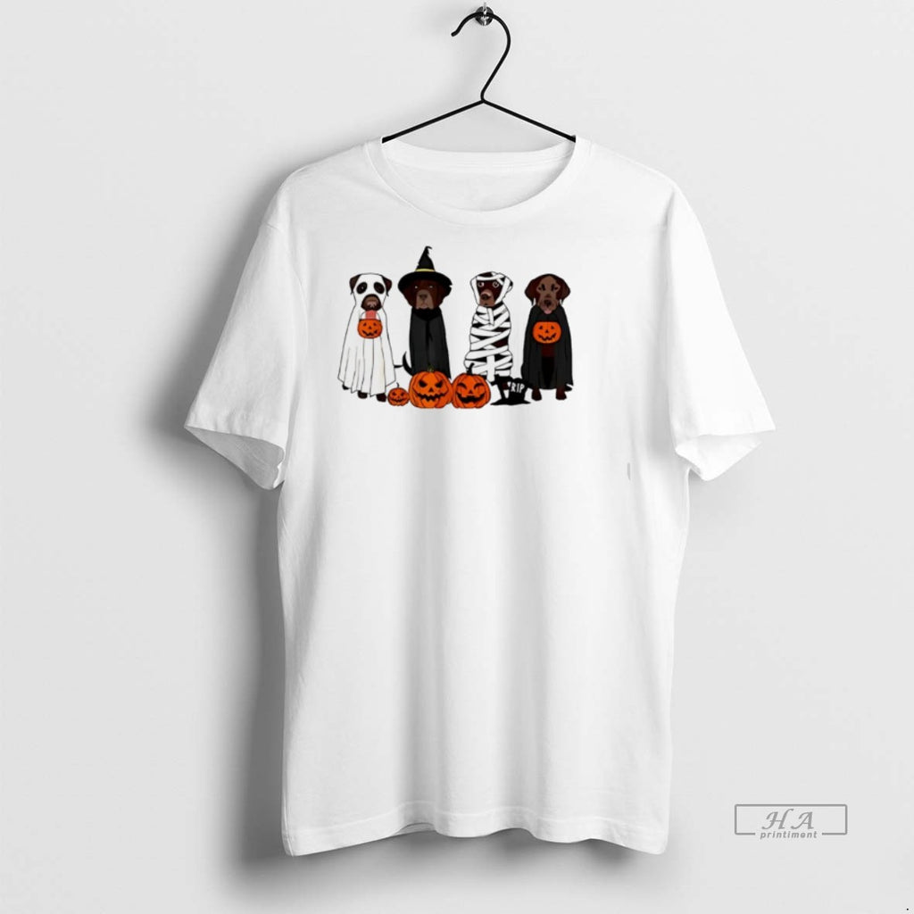 Trendy Official Halloween Brown Labrador Dog X Ghost Tee Sweater