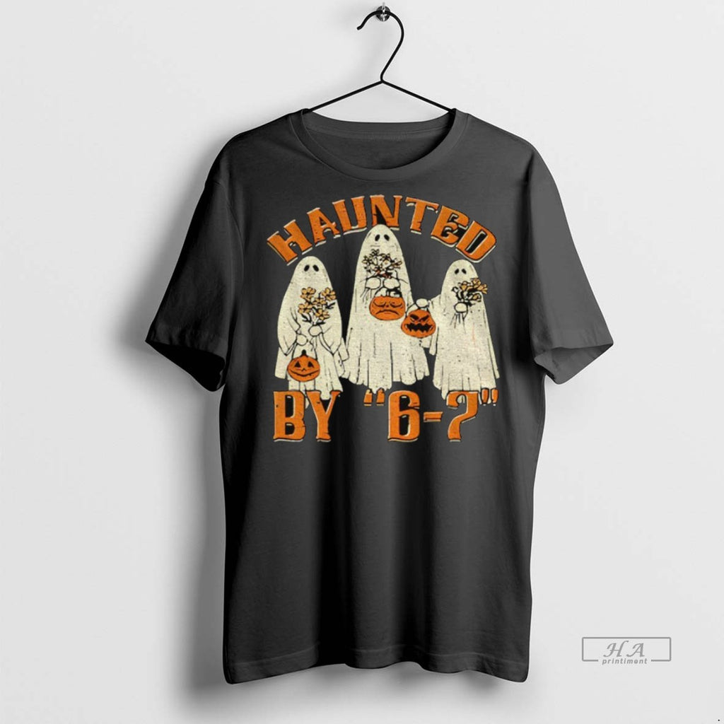 Trendy Official Haunted By 6 7 Meme Halloween Tee Sweater