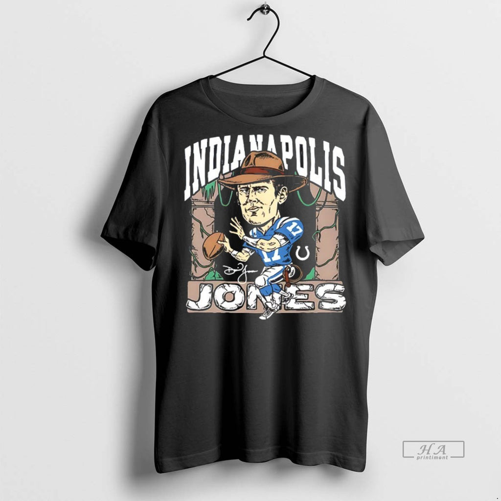 Trendy Official Indianapolis Daniel Jones Indianapolis Colts Football Caricature Signature Tee Sweater