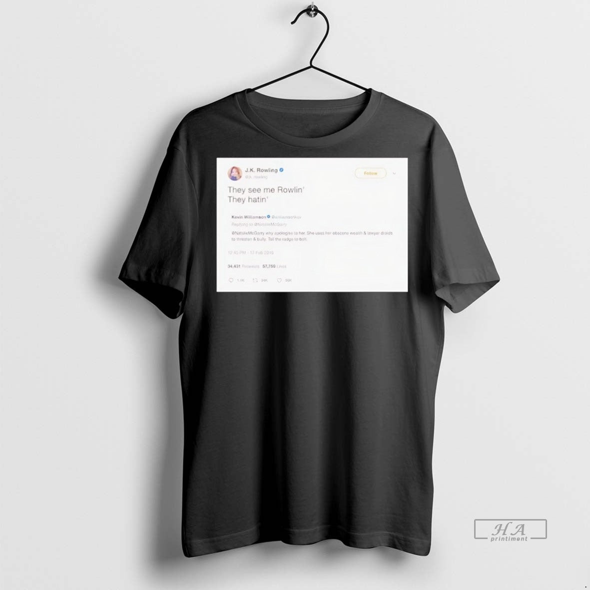 Trendy Official Jk Rowling Tweets They See Me Rowlin They Hatin Tee Sweater