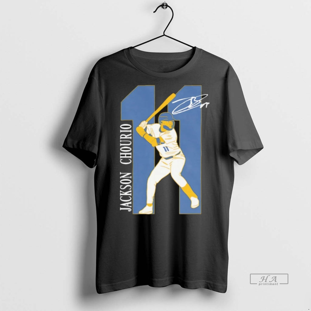 Trendy Official Jackson Chourio Milwaukee Brewers Swing Signature Tee Sweater
