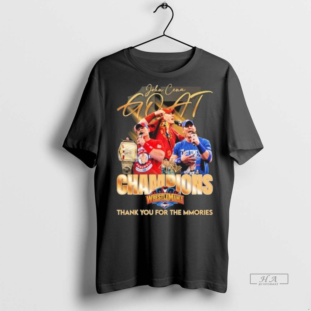 Trendy Official John Cena Goat Champions Wrestlemania Thank You For The Memories Tee Sweater