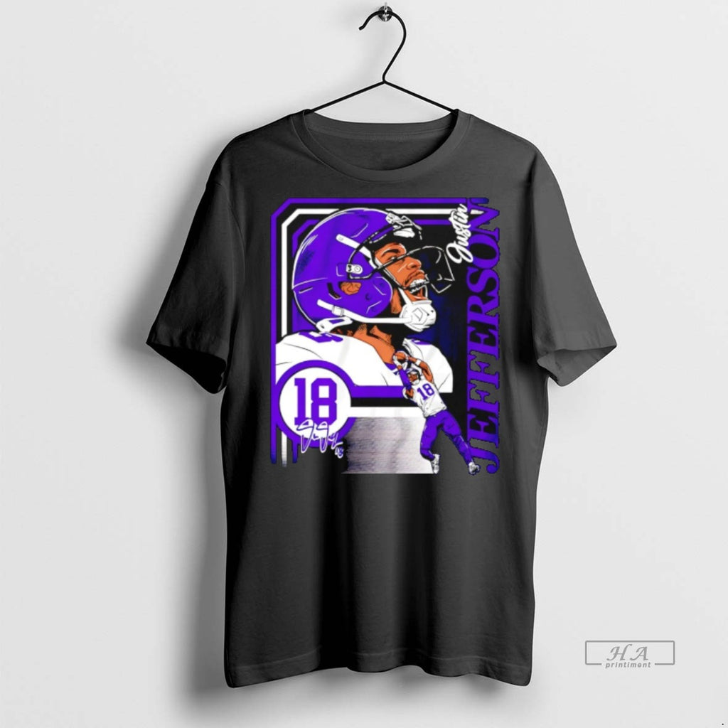 Trendy Official Justin Jefferson Minnesota Vikings Collage Frame Tee Sweater